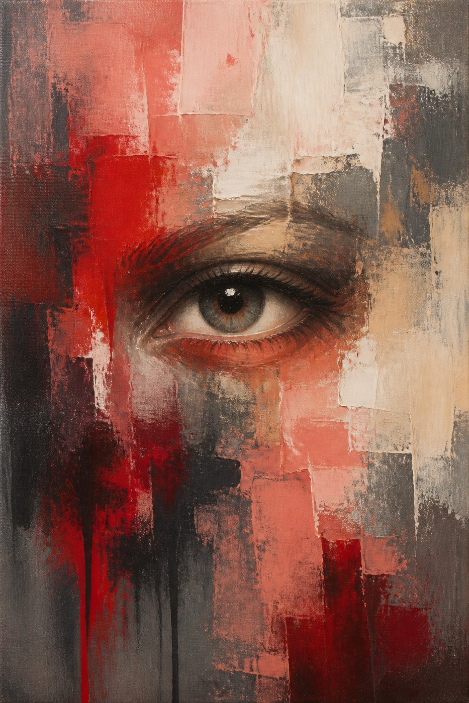 Crimson Eye abstract painting placeholder