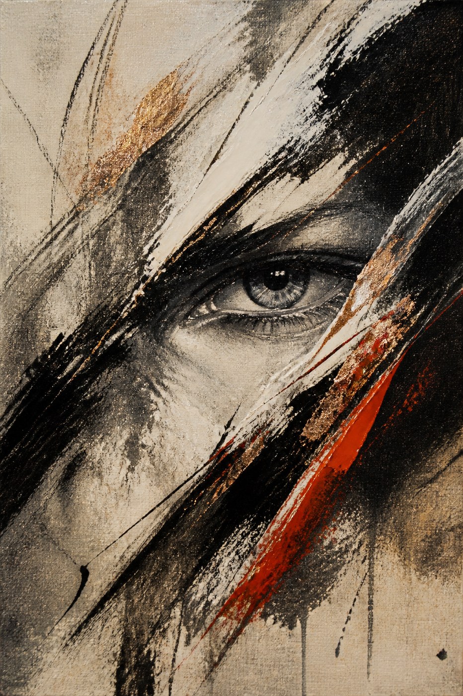 Charcoal Eye abstract painting placeholder